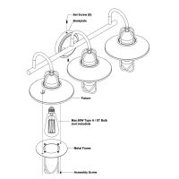 Galena 3-Light Matte Black and Satin Nickel Vanity Light