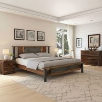 Rustic Wood Bed: Some lifestyle images are created with AI for visualization purposes. Crafted from natural solid wood, each piece is unique and will vary.