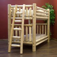 Hidden Lake Classic Twin over Twin Log Bunk Bed - Unfinished