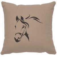 Horse Profile Image Decor Pillow - Alabaster Cotton