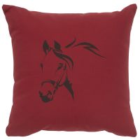 Horse Profile Image Decor Pillow - Brick Cotton