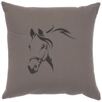 Horse Profile Image Decor Pillow - Chrome Cotton