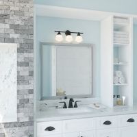 Huntley 3-Light Milk Glass Oil Rubbed Bronze Vanity Light