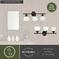 Huntley 3-Light Milk Glass Oil Rubbed Bronze Vanity Light