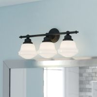 Huntley 3-Light Milk Glass Oil Rubbed Bronze Vanity Light