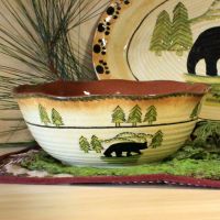 Black Bear Serving Bowl