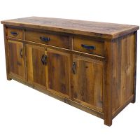 Cottage Timber Frame Barnwood Sideboard--Clear Finish