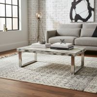 Whitewashed Wood Coffee Table: Some lifestyle images are created with AI for visualization purposes. Crafted from natural solid wood, each piece is unique and will vary.