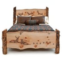 Hand-Carved Leaping Buck Bed