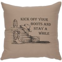 Kick Off Your Boots Image Decor Pillow - Alabaster Cotton