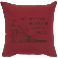 Kick Off Your Boots Image Decor Pillow - Brick Cotton