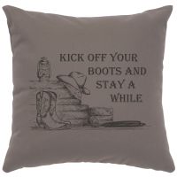 Kick Off Your Boots Image Decor Pillow - Chrome Cotton