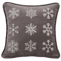 Embroidered Snowflake Pillow