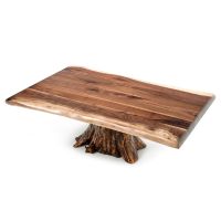 Live Edge Walnut & Cedar Stump Coffee Table