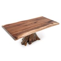 Live Edge Walnut & Cedar Stump Coffee Table