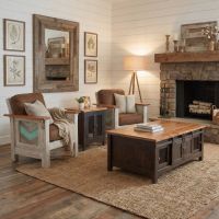 Rustic Lounge Chair: Some lifestyle images are created with AI for visualization purposes. Crafted from natural solid wood, each piece is unique and will vary.
