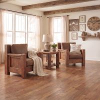 Rustic Barnwood Lounge Chair: Some lifestyle images are created with AI for visualization purposes. Crafted from natural solid wood, each piece is unique and will vary.