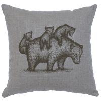 Mama Bear Image Decor Pillow - Gray Linen