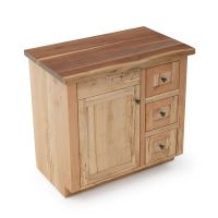 CUSTOM - Maple Meadows Rustic Bathroom Vanity - Live Edge Natural Black Walnut Top- 36" Sink Center w/ Custom Drawers (Standard 36" & 42" Sink Center vanities come w/ no working drawers)