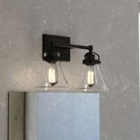 Mason 2-Light Charcoal Black Vanity Light