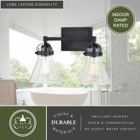 Mason 2-Light Charcoal Black Vanity Light