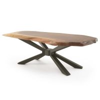 Matrix Live Edge Natural Wood Coffee Table - Black Walnut