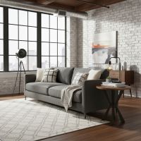Industrial Chic End Table: Some lifestyle images are created with AI for visualization purposes. Crafted from natural solid wood, each piece is unique and will vary.
