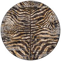 Midnight Zebra Area Rug - Rawhide