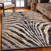 Midnight Zebra Rug - Rawhide