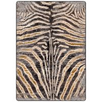 Midnight Zebra Area Rug - Rawhide