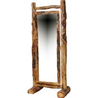 Beartooth Aspen Full Stand Log Cheval Mirror - Gnarly Log
