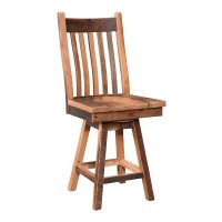 Reclaimed Barn Wood Mission 30" Bar Stool - Swivel Seat - Clear Finish