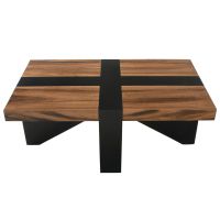 Modern Ebony Mahogany & Golden Walnut Coffee Table