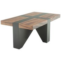 Modern Ebony Mahogany & Golden Walnut Coffee Table