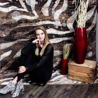 Modern Zebra Rug - Silver Splash