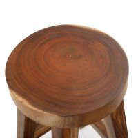 Modern Golden Walnut Round Bar Stool Seat