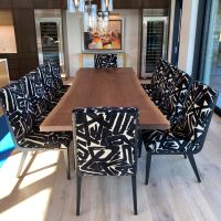 Modern Double Arch Natural Wood Dining Table