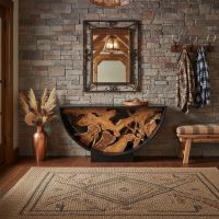 Teak Root Table: Some lifestyle images are created with AI for visualization purposes. Crafted from natural solid wood, each piece is unique and will vary.