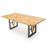Modern Rustic Window Live Edge Writing Desk - Smooth Alder Desk Top - Black Steel Base (Shown with flat edge)