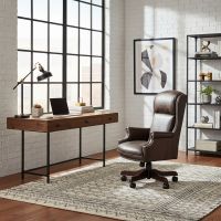 Luxury Swivel Office Chair: Some lifestyle images are created with AI for visualization purposes. Crafted from natural solid wood, each piece is unique and will vary.