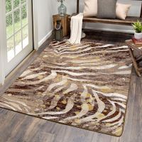 Modern Zebra Rug - Gold Splash
