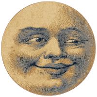 Moon Face Round Area Rug - Light