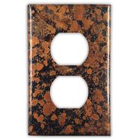 Mottled 1 Outlet Copper Switch Plate