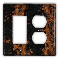 Mottled 1 Rocker/GFI 1 Outlet Copper Switch Plate