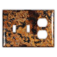 Mottled 2 Toggle 1 Outlet Copper Switch Plate