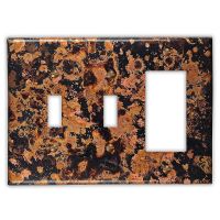 Mottled 2 Toggle 1 Rocker/GFI Copper Switch Plate