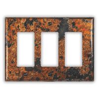 Mottled 3 Rocker/GFI Copper Switch Plate