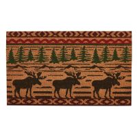 Rustic Mountain Moose Welcome Mat