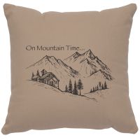 Mountain Time Image Decor Pillow - Alabaster Cotton