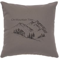 Mountain Time Image Decor Pillow - Chrome Cotton